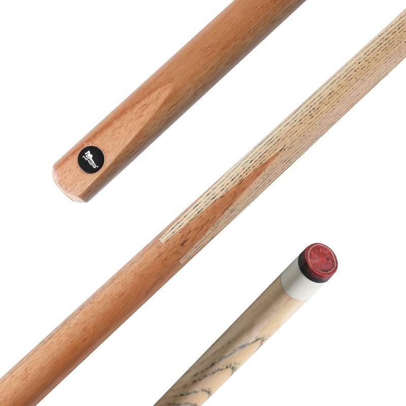 HMQQ 58" One Piece Pool Cue Stick with 13MM Leather Tip, Weight 20OZ Billiards Cue Stick, Pool Stick Set of 4/ Set of 6/ Set of 8 (Black&Natural Wood Color) - Image 4